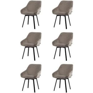 Lotus Eetkamerstoel - Beige Velvet - Set van 6