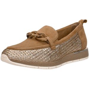 Tamaris - Loafer - Bruin - Suède en Textiel