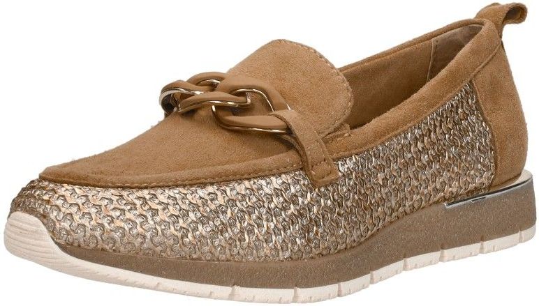 Tamaris - Loafer - Bruin - Suède en Textiel