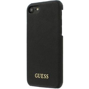 Guess Originele Saffiano Collection Back Cover Hoesje voor de Apple iPhone 7 / 8 - Zwart