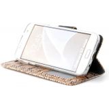 Slangenprint Lederen Bookcase hoesje - Bruin voor de Samsung Galaxy S7 Edge