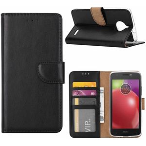 Bookcase Motorola Moto E4 hoesje - Zwart