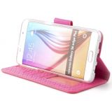 Schubben design Lederen Bookcase hoesje - Roze voor de Samsung Galaxy S6 Edge Plus
