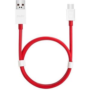 OnePlus 3 / 3T / 5 / 5T / 6 Originele Type-C Dash data + oplaadkabel 100cm - Rood