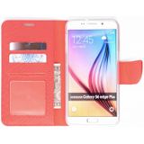 Schubben design Lederen Bookcase hoesje - Rood voor de Samsung Galaxy S6 Edge Plus