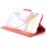 Schubben design Lederen Bookcase hoesje - Rood voor de Samsung Galaxy S6 Edge Plus