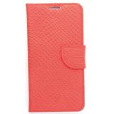 Schubben design Lederen Bookcase hoesje - Rood voor de Samsung Galaxy S6 Edge Plus