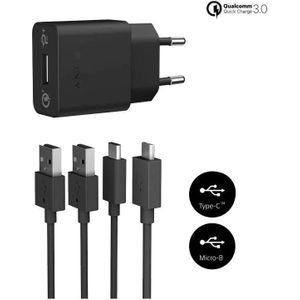 Sony Originele Fast Charging Oplader UCH12 met 1 Meter Type-C & micro-USB kabel