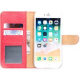 Schubben design  Apple iPhone 8 Plus - Rood lederen bookcase hoesje