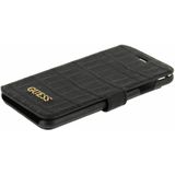 Guess Originele Croco Bookcase Hoesje voor de Apple iPhone 14 - Zwart