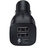 Samsung Originele Adaptive Fast Charging Dual port Autolader 9.0V / 2,0 A incl. Micro-USB 1 meter Data + oplaadkabel - Zwart