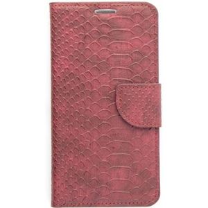 Schubben design Lederen Bookcase hoesje - Bordeauxrood voor de Samsung Galaxy S6 Edge Plus