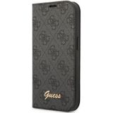 Guess Originele Monogram Bookcase hoesje voor de Apple iPhone 14 Plus - Grijs