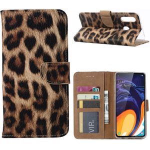 Panter print  Samsung Galaxy A60 lederen bookcase hoesje