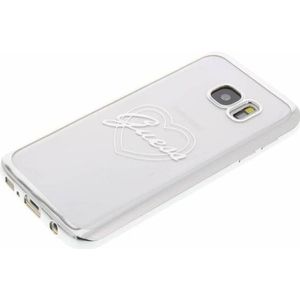 Guess Originele Heart Signature Transparant Hard TPU Back Cover Hoesje voor de Samsung Galaxy S7 - Zilver