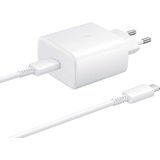 Samsung Galaxy Adaptive Super Fast Charging 45W Oplader met Type-C naar Type-C kabel - Wit