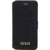 Guess Originele Croco Bookcase Hoesje voor de Apple iPhone 14 Plus - Zwart