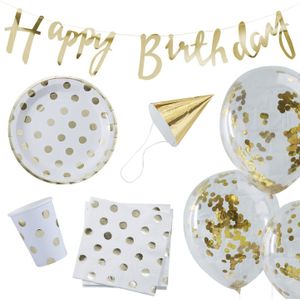 Gouden Happy Birthday Decoratie Set 6 delig