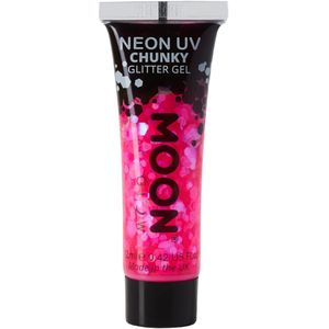 Moon Glow Neon UV Chunky Glitter Gel Magenta 12ml