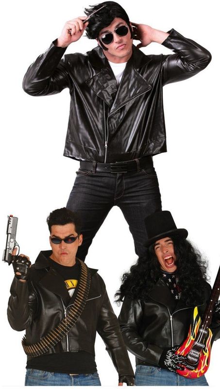 FIESTAS GUIRCA - Rocker Biker Jas - Zwart - Heren Kostuum