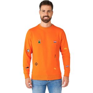 OppoSuits - Hup Holland Hup - Trui - Oranje - Moderne Fit - Geborduurde Iconen