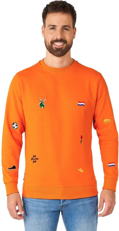 OppoSuits - Hup Holland Hup - Trui - Oranje - Moderne Fit - Geborduurde Iconen
