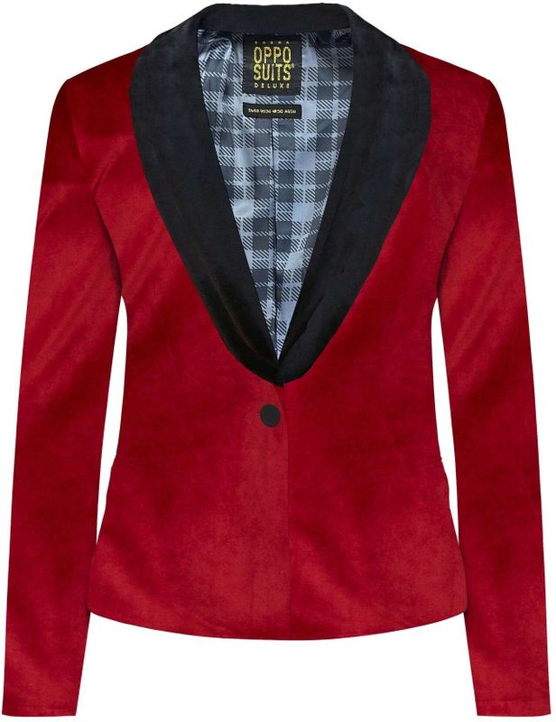 OppoSuits - Bordeaux Rode Velvet Blazer - Dames - Slim Fit