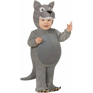 FIESTAS GUIRCA - Wolfskostuum - Grijs - Dierenkostuum voor Peuters - Inclusief Capuchon en Overall