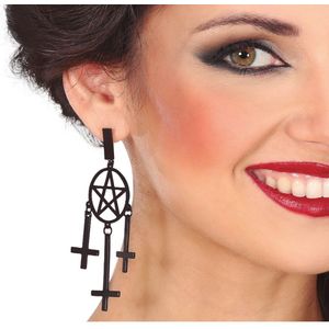 Halloween Oorbellen Kruis 8cm