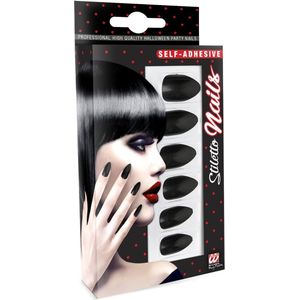 Nep Nagels - Zwart - Zelfklevend - Lang en Puntvormig - 12 Stuks