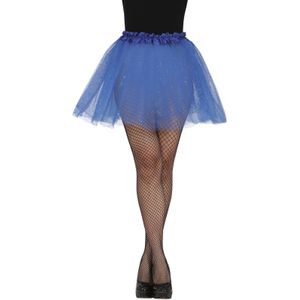 Blauwe Tutu Dames Glitter 40cm