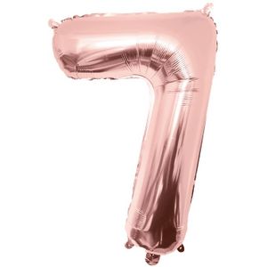 7 Jaar Cijfer Ballon Rose Goud Leeg 86cm
