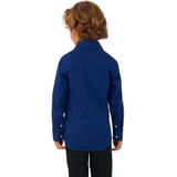 OppoSuits Shirt - Navy Royale Kids - Jongens Overhemd - Effengekleurd - Blauw - Maat: EU 92/98 - 2 Jaar