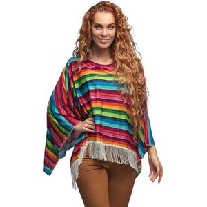 Boland - Mexico Poncho - Kostuum - Voor Volwassenen - Kleurrijk - Ideaal Voor Carnaval