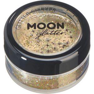 Moon Glitter - Holografische Glittershaker - Goud - 5 g - Cosmetische Glitter voor Gezicht, Lichaam, Nagels, Haren en Lippen