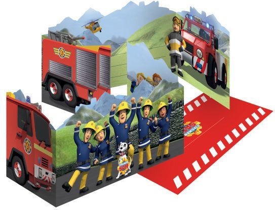 Amscan - Brandweerman Sam - Uitnodigingen - 8 stuks