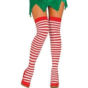 Kousen - Rood Witte Strepen - 2 Stuks - Kostuumaccessoires