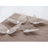 Tafeldecoratie Vlinder Papier Wit 6,5cm 10st