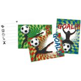 Uitnodigingen Goal 14,5cm 6st