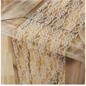 Tafelloper - Ivoorkleurig - Kant - 3,1 meter - 3 stuks