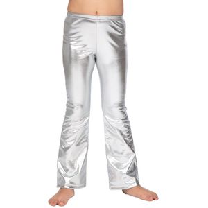 Zilveren Legging Kind Flared Metallic