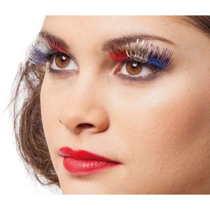 Rood Wit Blauwe Nep Wimpers Lametta