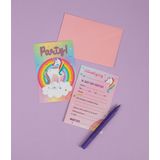 Unicorn Uitnodigingen Gekleurd 6st