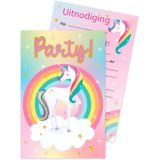 Unicorn Uitnodigingen Gekleurd 6st
