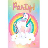 Unicorn Uitnodigingen Gekleurd 6st