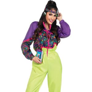 Neon 80S Trainingspak Fout Paars Groen Dames Leg Avenue