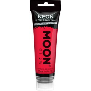 Moon Glow Neon UV Face Paint with Sponge Applicator Intense Red 75ml