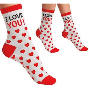 I Love You Sokken Rood Wit
