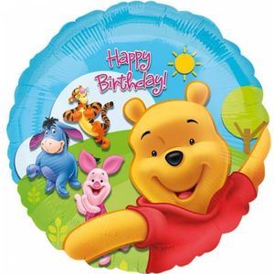 Winnie The Pooh Helium Ballon Happy Birthday 45cm leeg