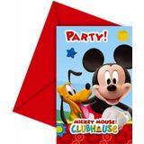 Mickey Mouse Uitnodigingen Versiering 6st